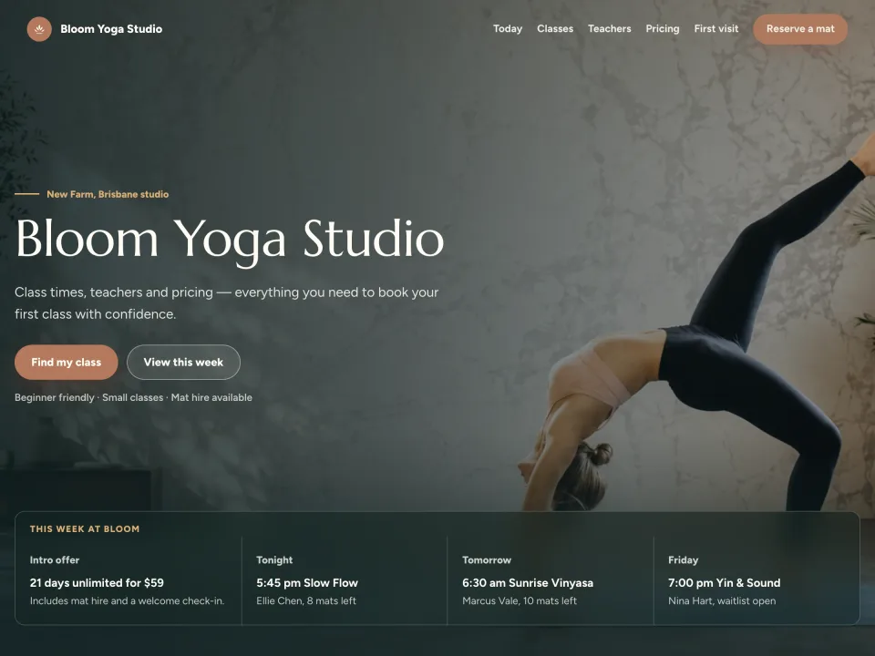 Yoga Studio template